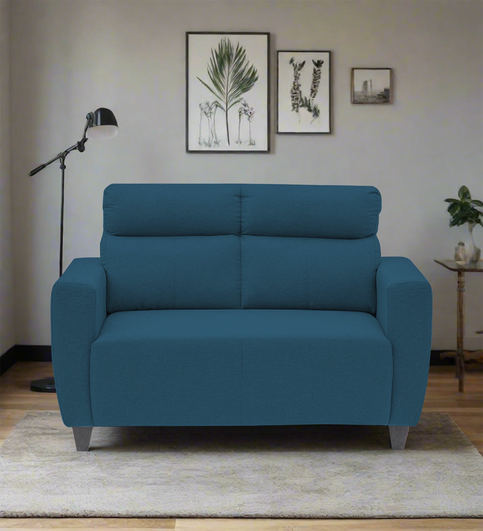 Honor Fabric 2 Seater Sofa In Eclipse Blue Colour - Febonic Living
