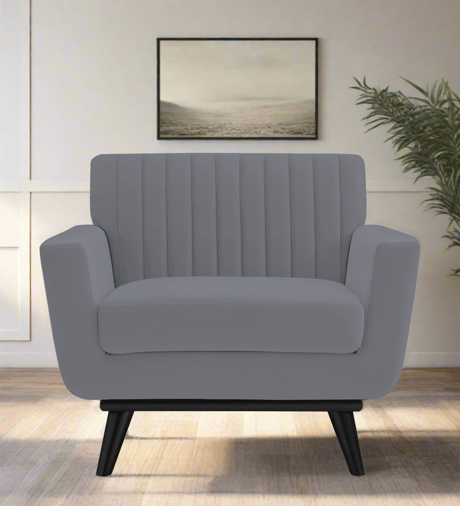 Tucker  1 Seater Velvet Sofa - Pubble Grey by Febonic Living