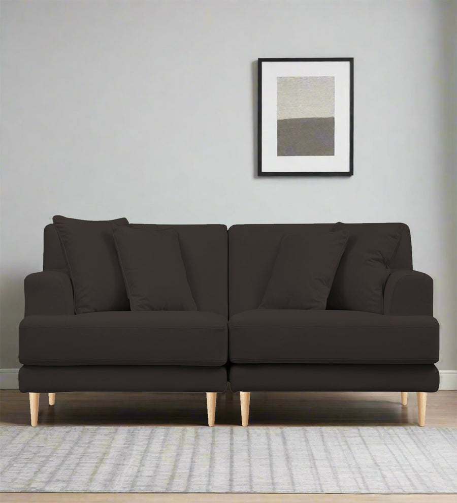 Woody  2 Seater Fabric Sofa - Coal Brown by Febonic Living