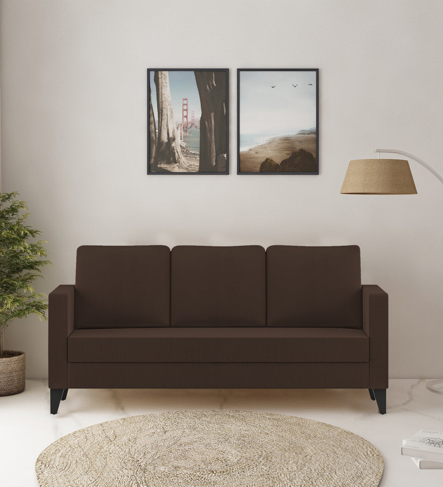 Nori 3 Seater Fabric Sofa - Cidar Brown by Febonic Living