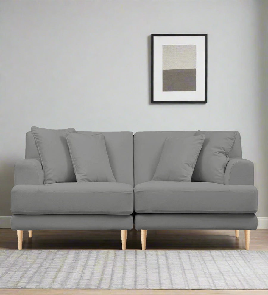 Woody  2 Seater Fabric Sofa - Smoke Grey by Febonic Living