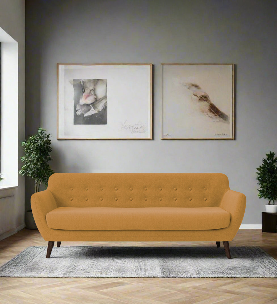 Goofy 3 Seater Fabric Sofa - Corn Yellow by Febonic Living