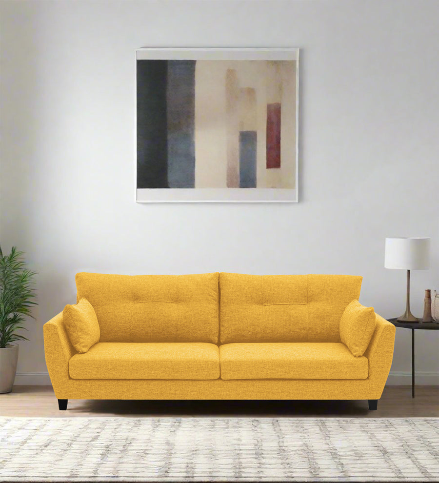 Mario 3 Seater Fabric Sofa - Bold Yellow by Febonic Living
