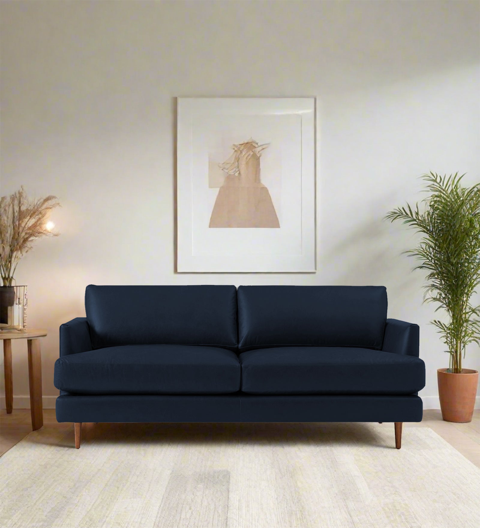 Sterio Leatherette 2 Seater Sofa In Berry Blue Colour - Febonic Living