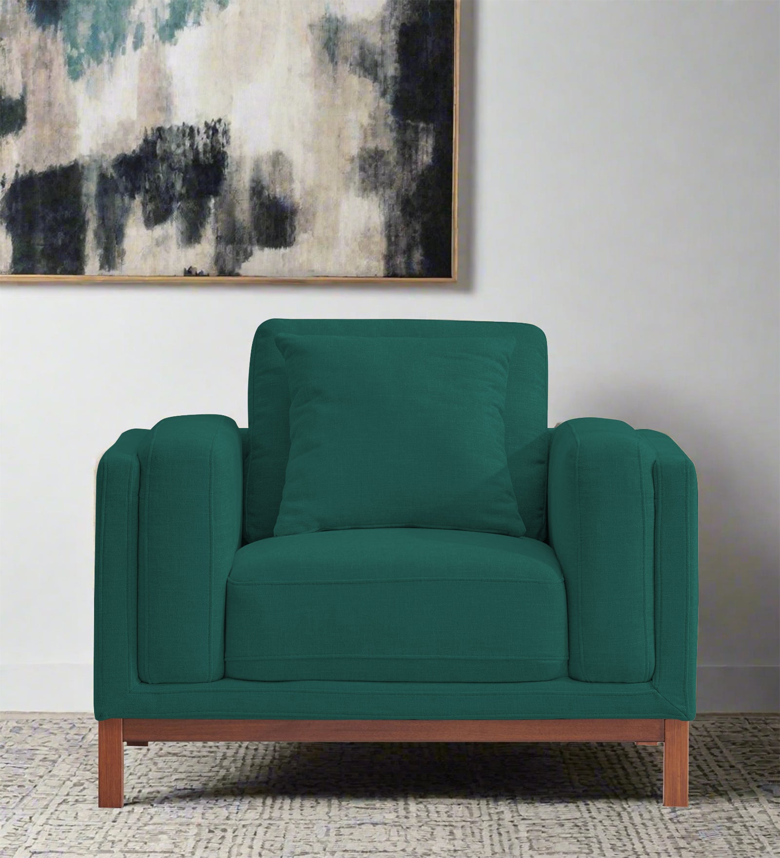 Borry Fabric 1 Seater Sofa in Sage Green Colour - Febonic Living