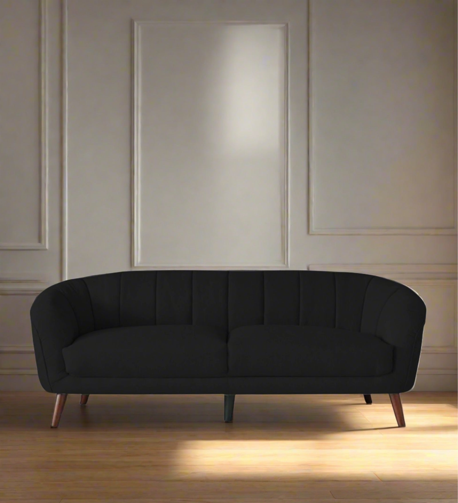 Benjamin Fabric 3 Seater Sofa in Zed Black Colour