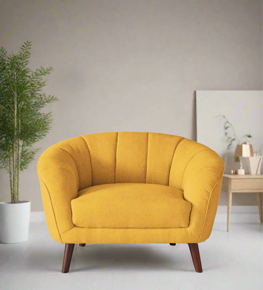Benjamin  1 Seater Fabric Sofa - Bold Yellow by Febonic Living