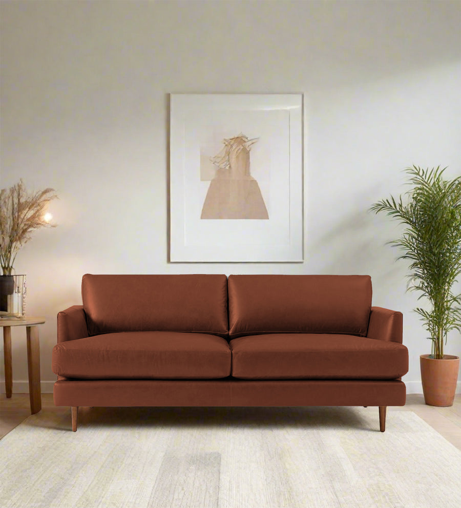 Sterio  2 Seater Leatherette Sofa - Sandle Brown by Febonic Living