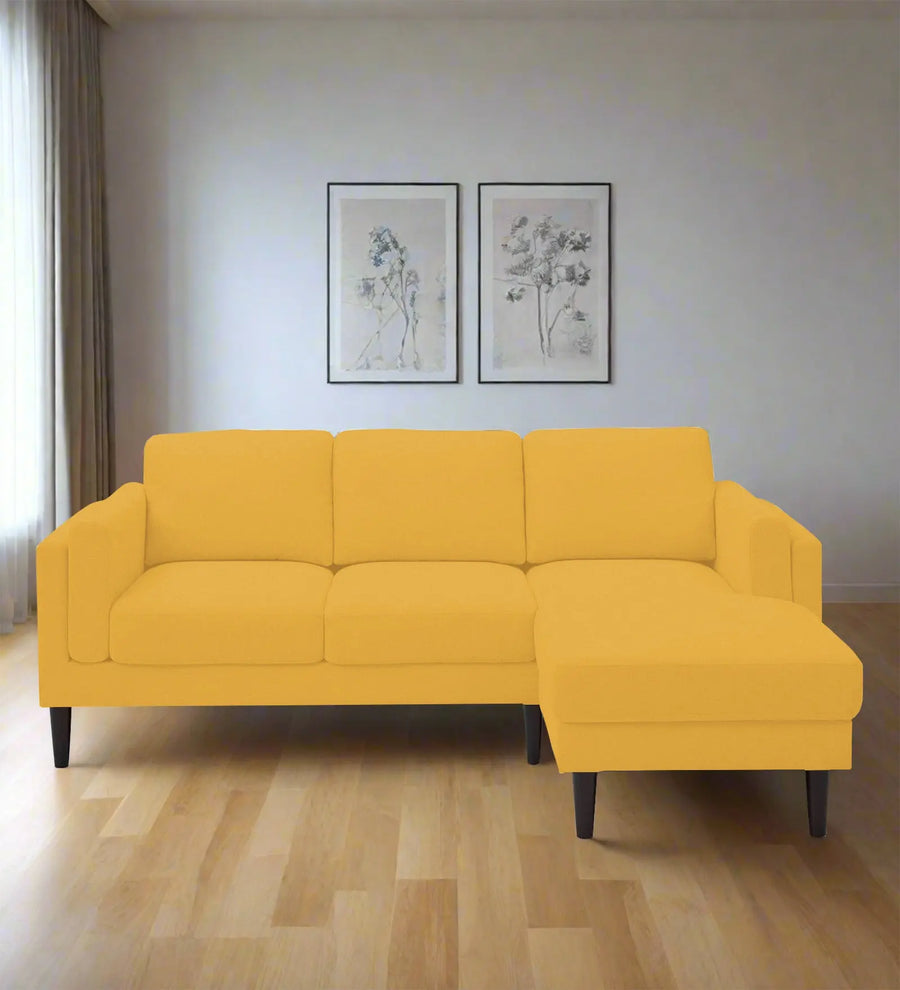 Creata  LHS  (2+Lounger) Fabric Sectional Sofa - Bold Yellow by Febonic Living