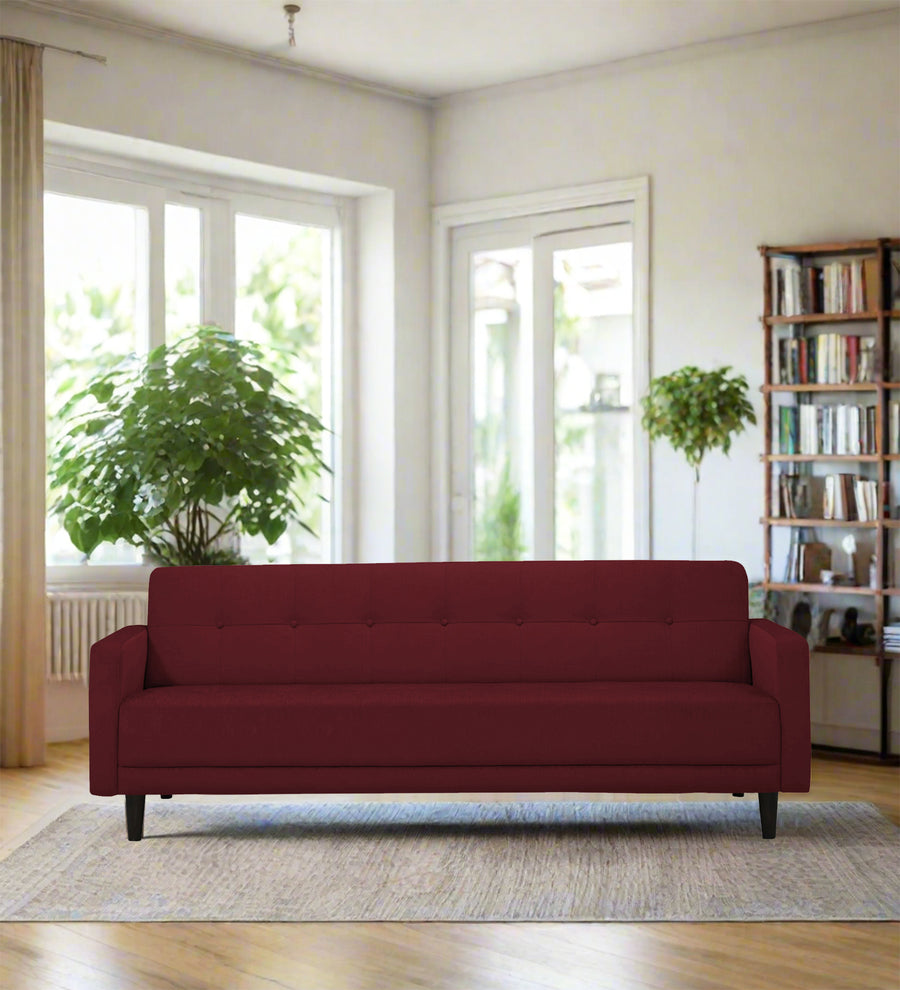 Noha 3 Seater Fabric Sofa - Blood Maroon by Febonic Living