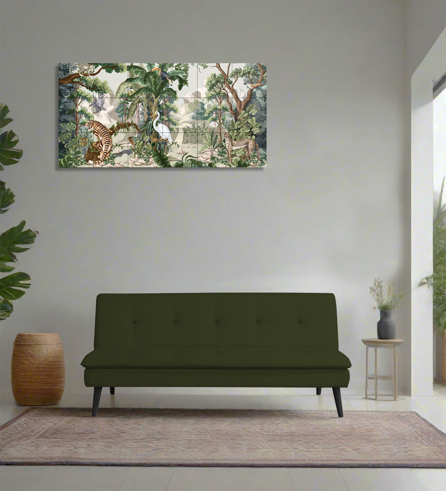 Toner  3 Seater Convertible  Cum Bed Fabric Sofa - Olive Green by Febonic Living