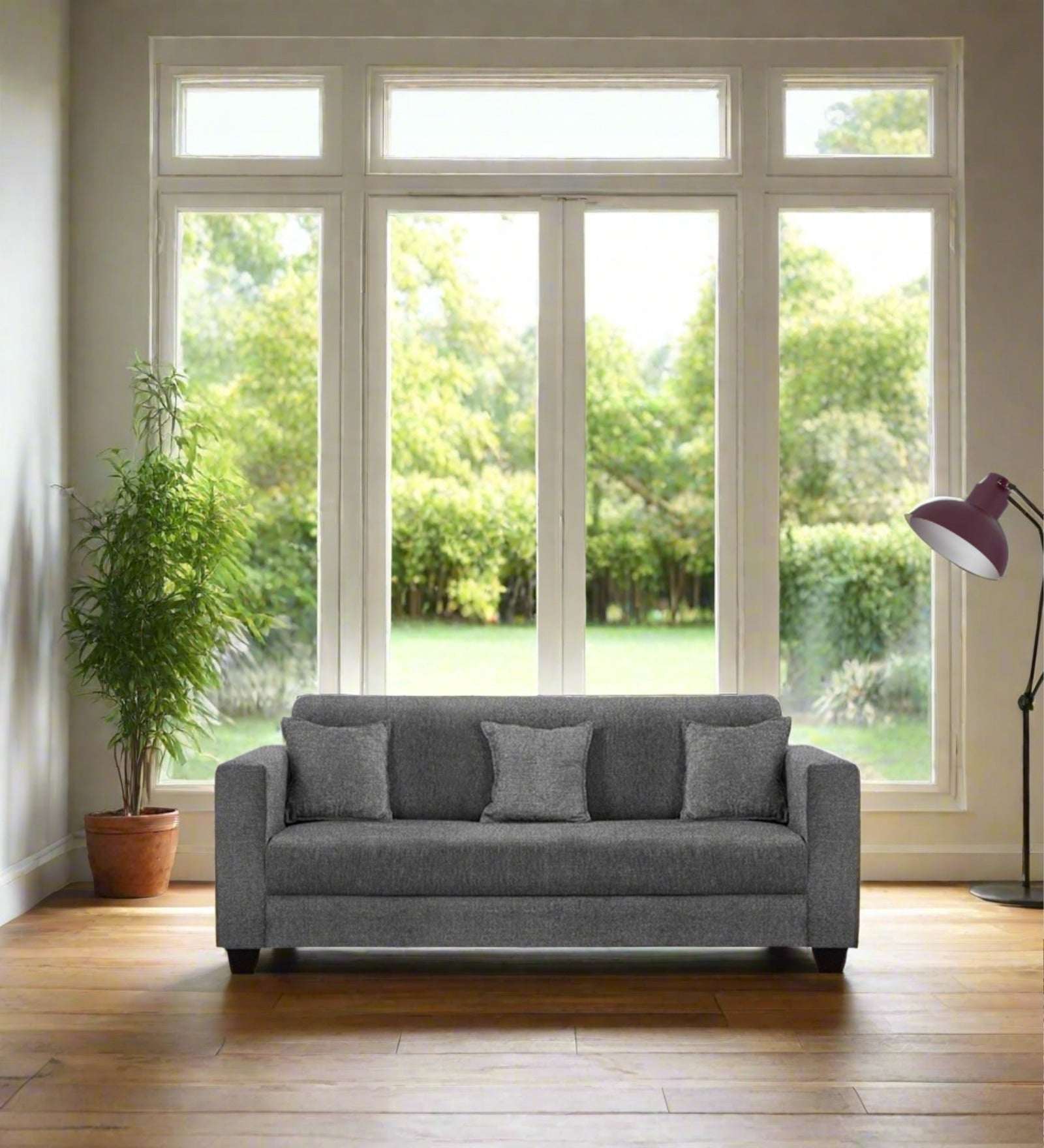 Nebula Fabric 3 Seater Sofa in Charcoal Grey Colour