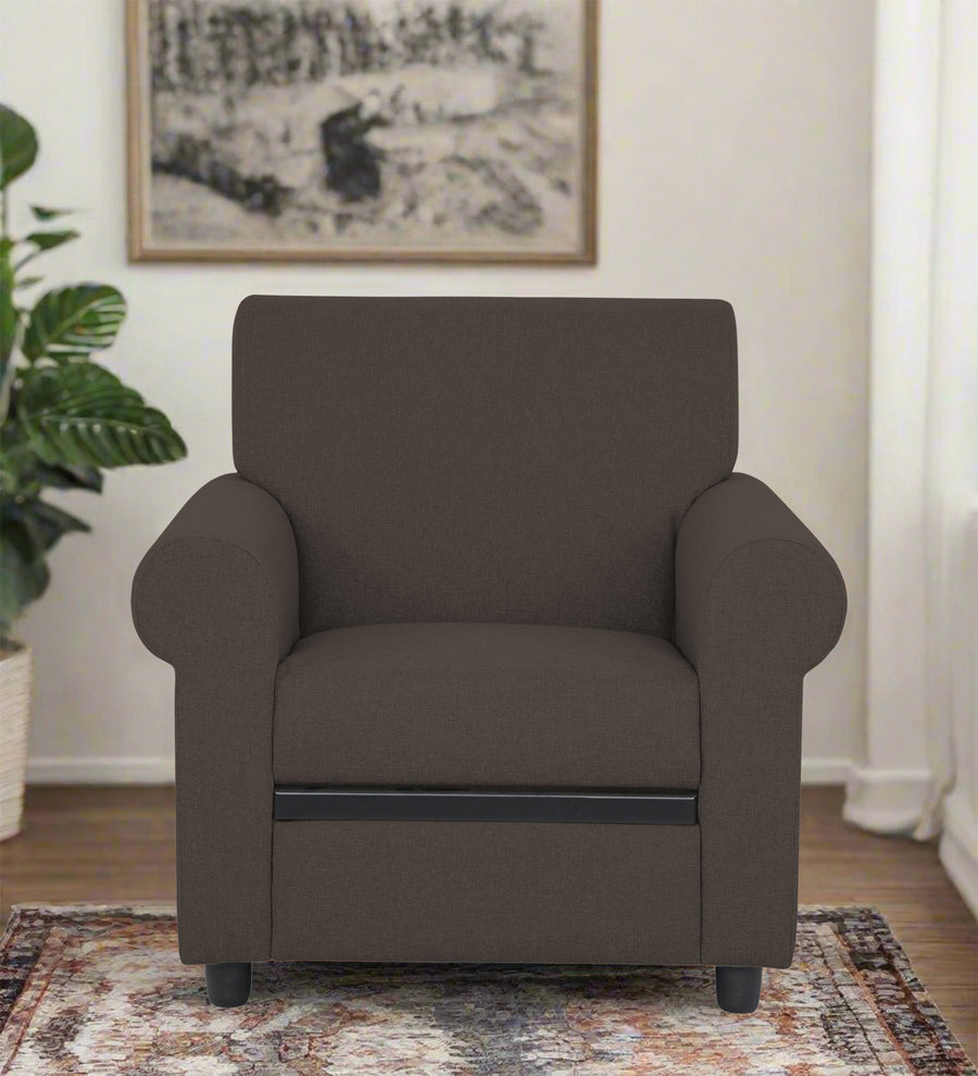 Ribby  1 Seater Fabric Sofa - Caspa Brown by Febonic Living