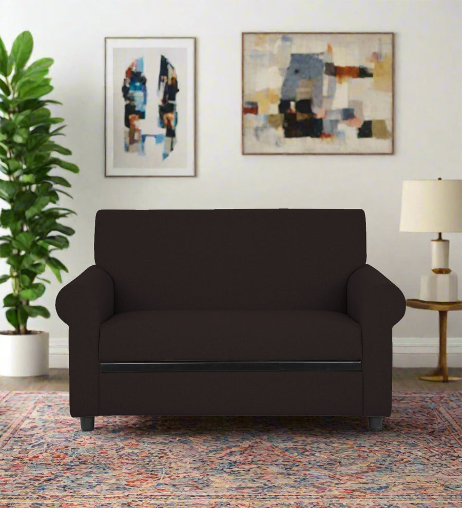 Ribby  2 Seater Fabric Sofa - Dark Brown by Febonic Living