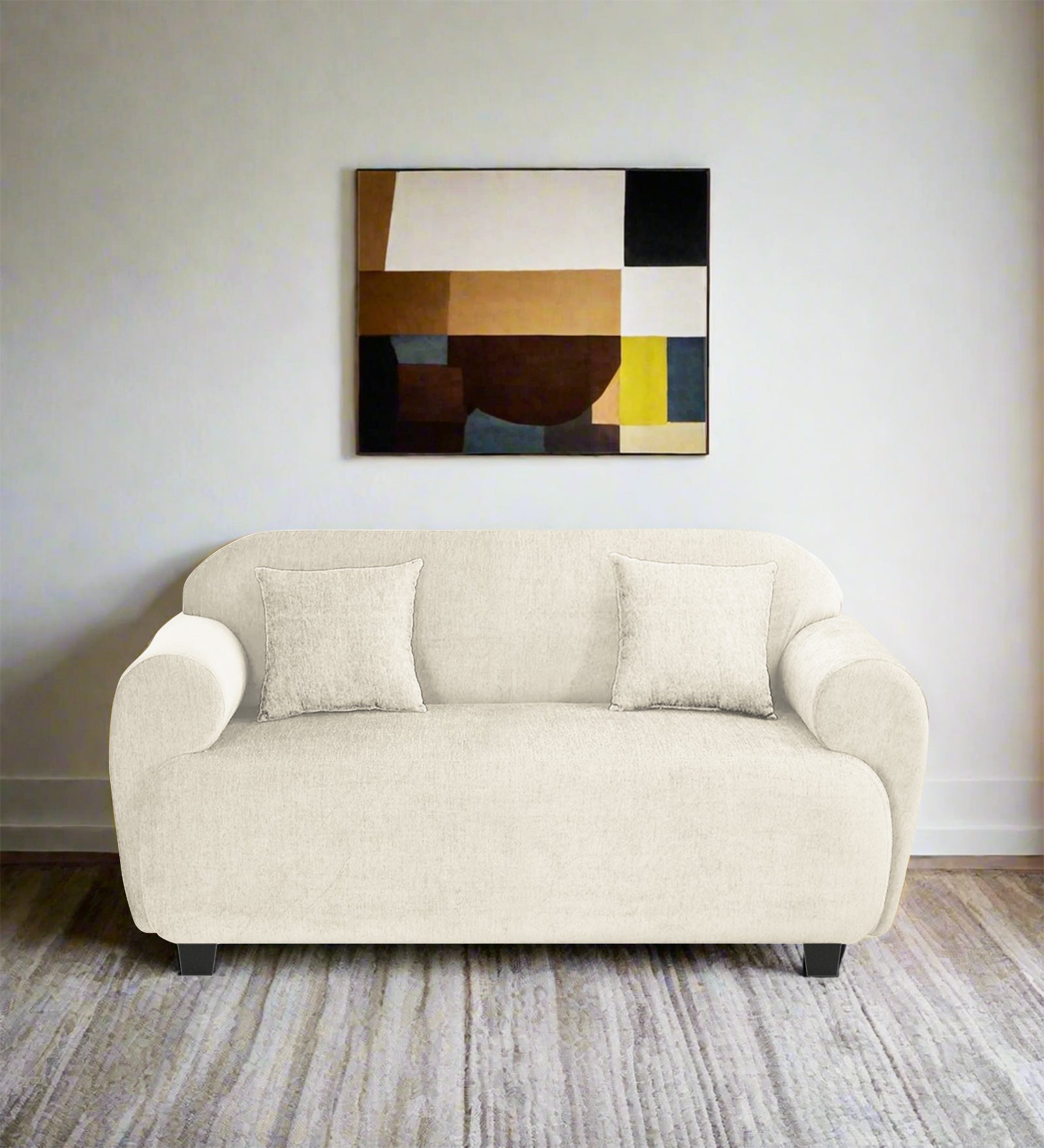 Apollo Fabric 2 Seater Sofa InIvory Cream Colour - Febonic Living