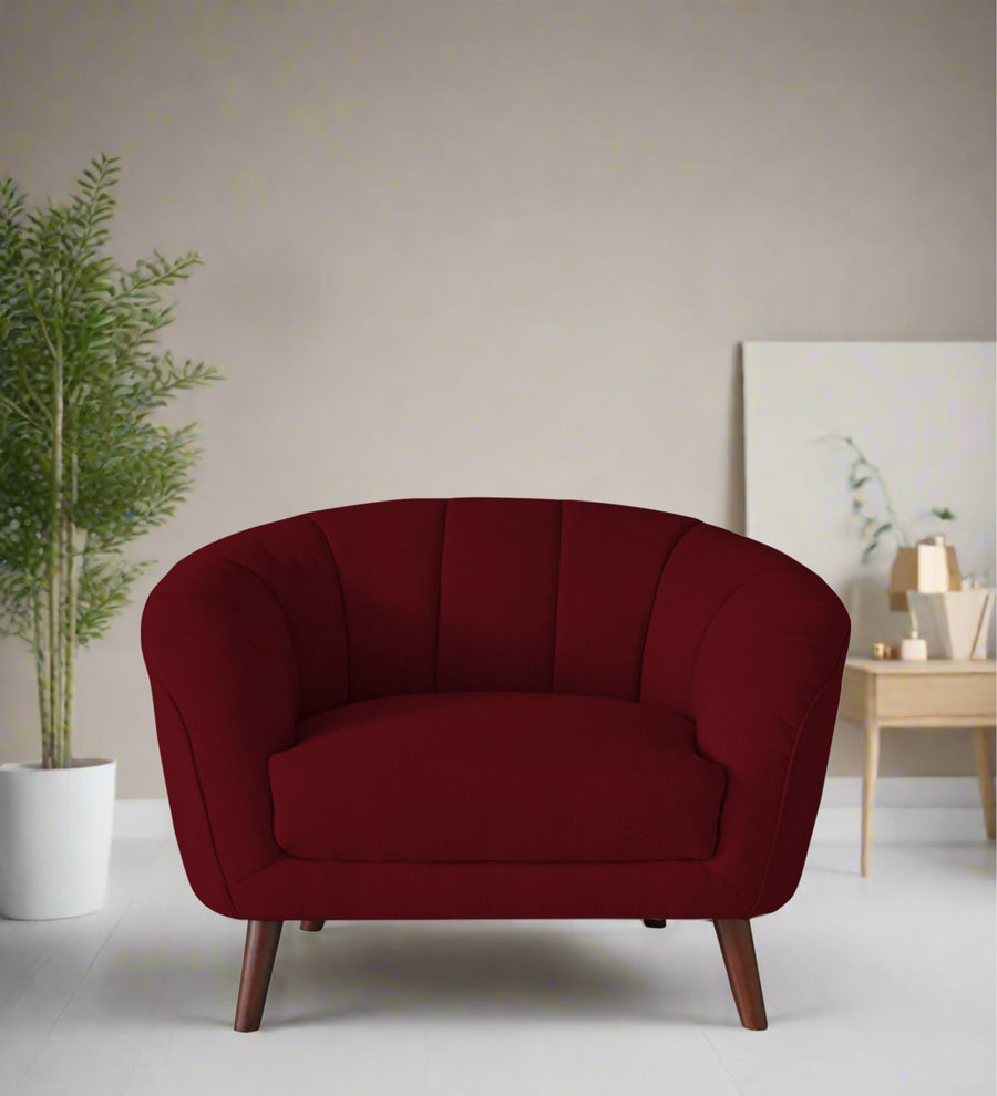 Benjamin  1 Seater Fabric Sofa - Ruby Red by Febonic Living