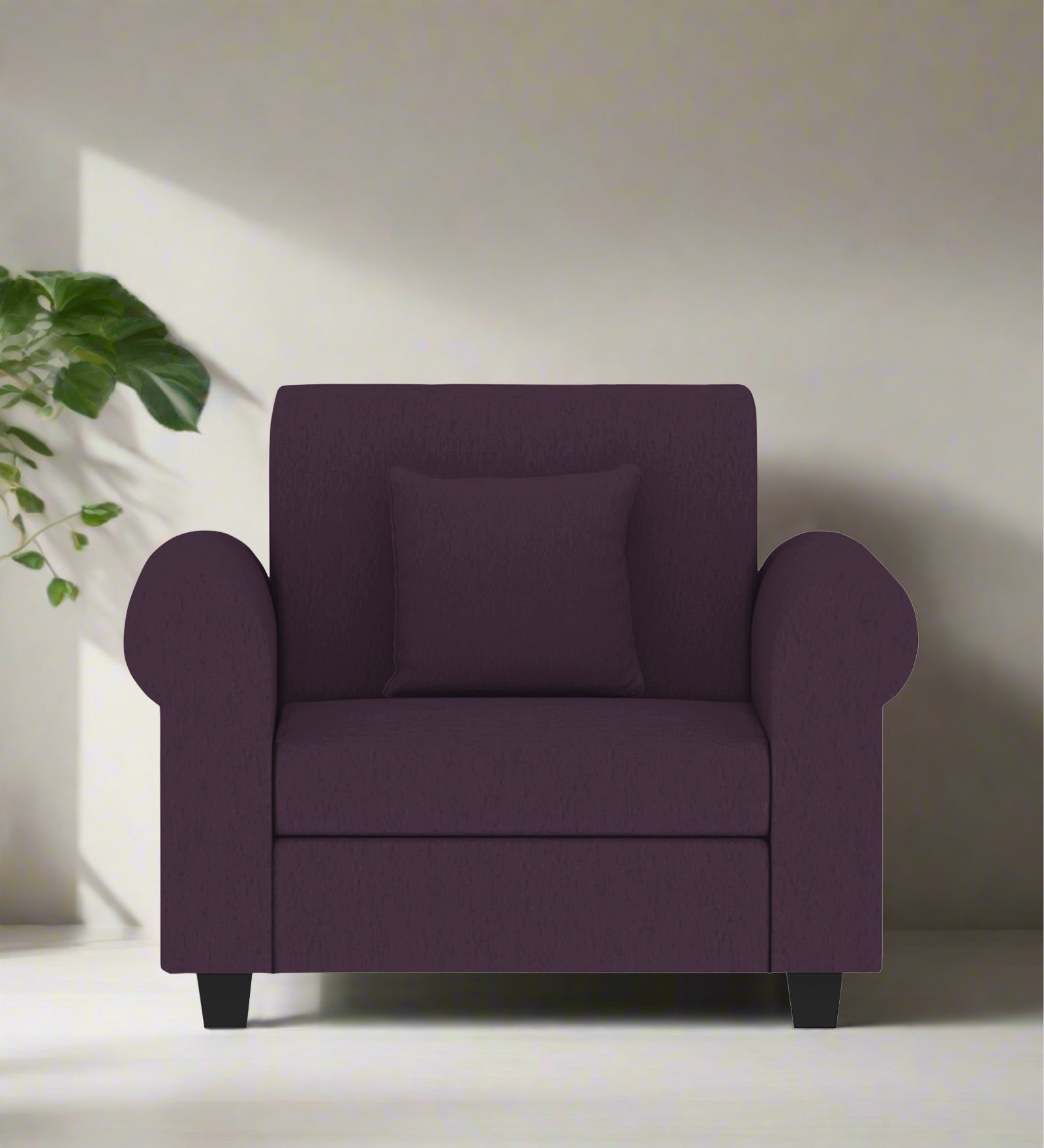 Derado Fabric 1 Seater Sofa in Greek Purple Colour