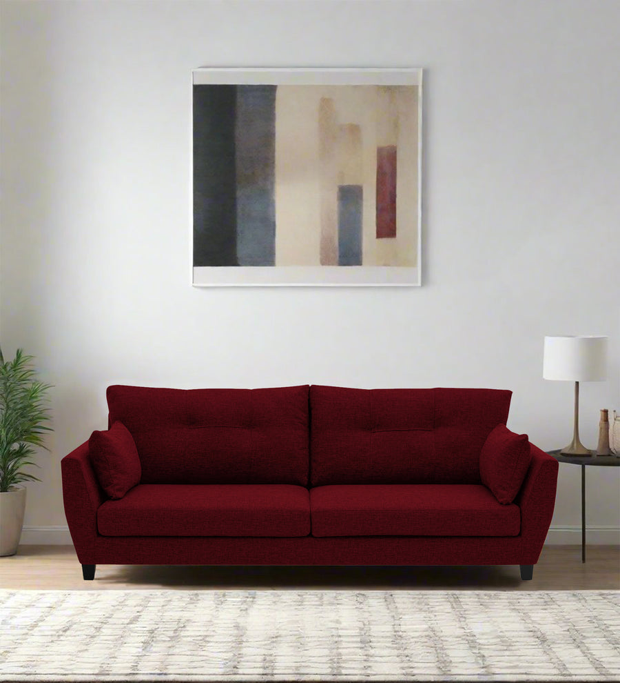 Mario 3 Seater Fabric Sofa - Ruby Red by Febonic Living