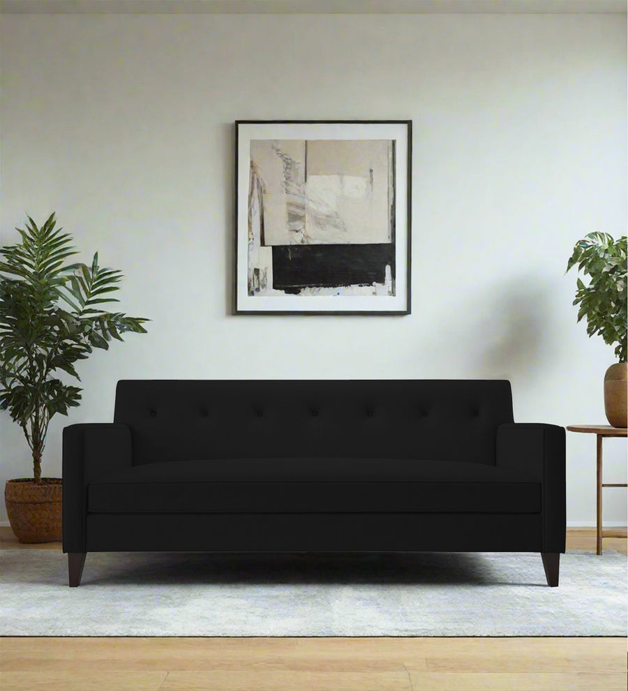 Miller 3 Seater Fabric Sofa - Zed Black by Febonic Living