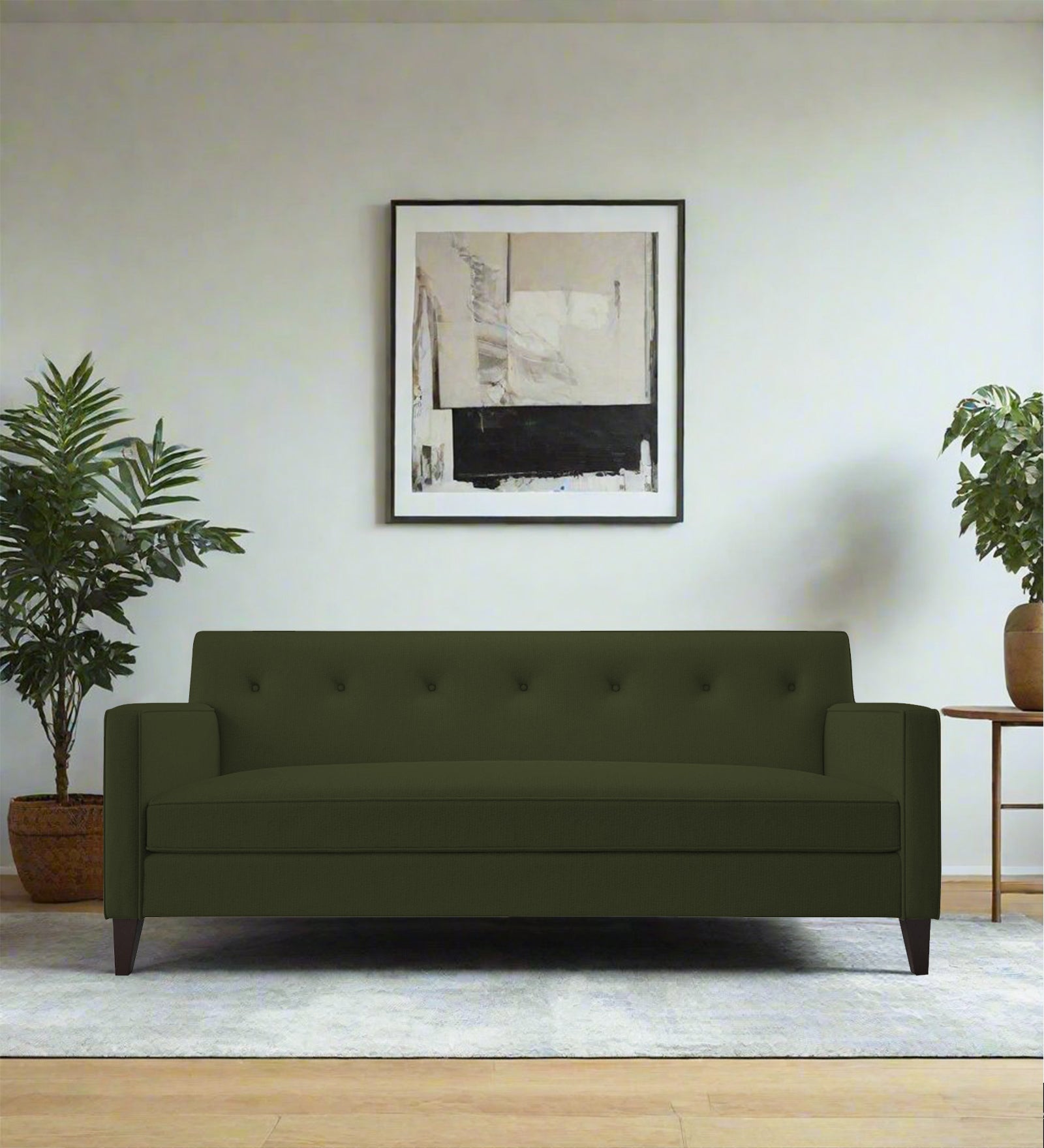 Miller Fabric 3 Seater Sofa in Olive Green Colour