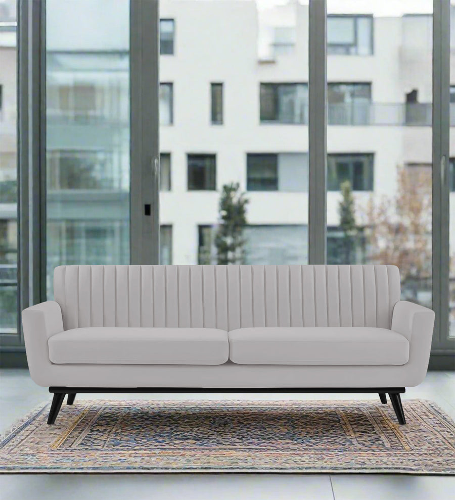 Tucker 3 Seater Velvet Sofa - Light Grey by Febonic Living