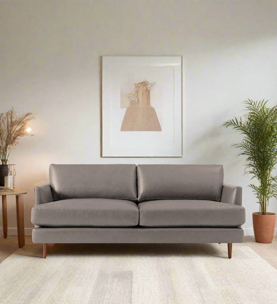 Sterio  2 Seater Leatherette Sofa - Steel Grey by Febonic Living
