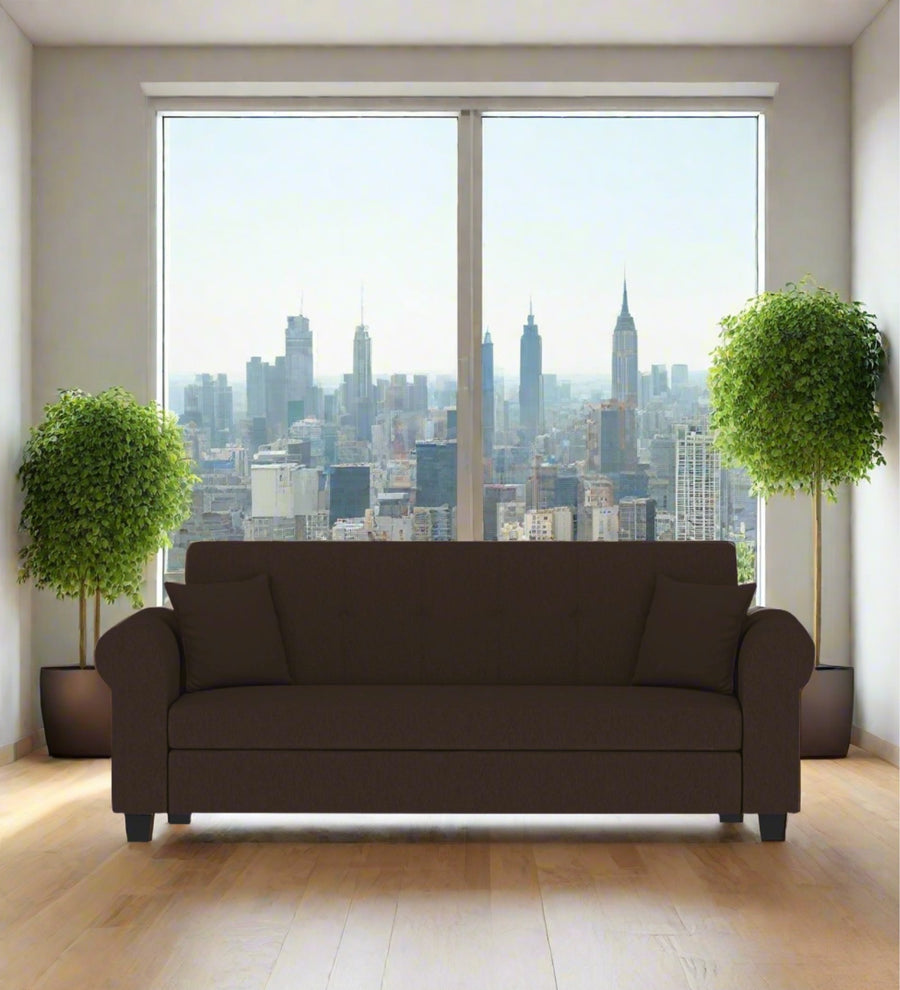 Derado 3 Seater Fabric Sofa - Coffee Brown by Febonic Living