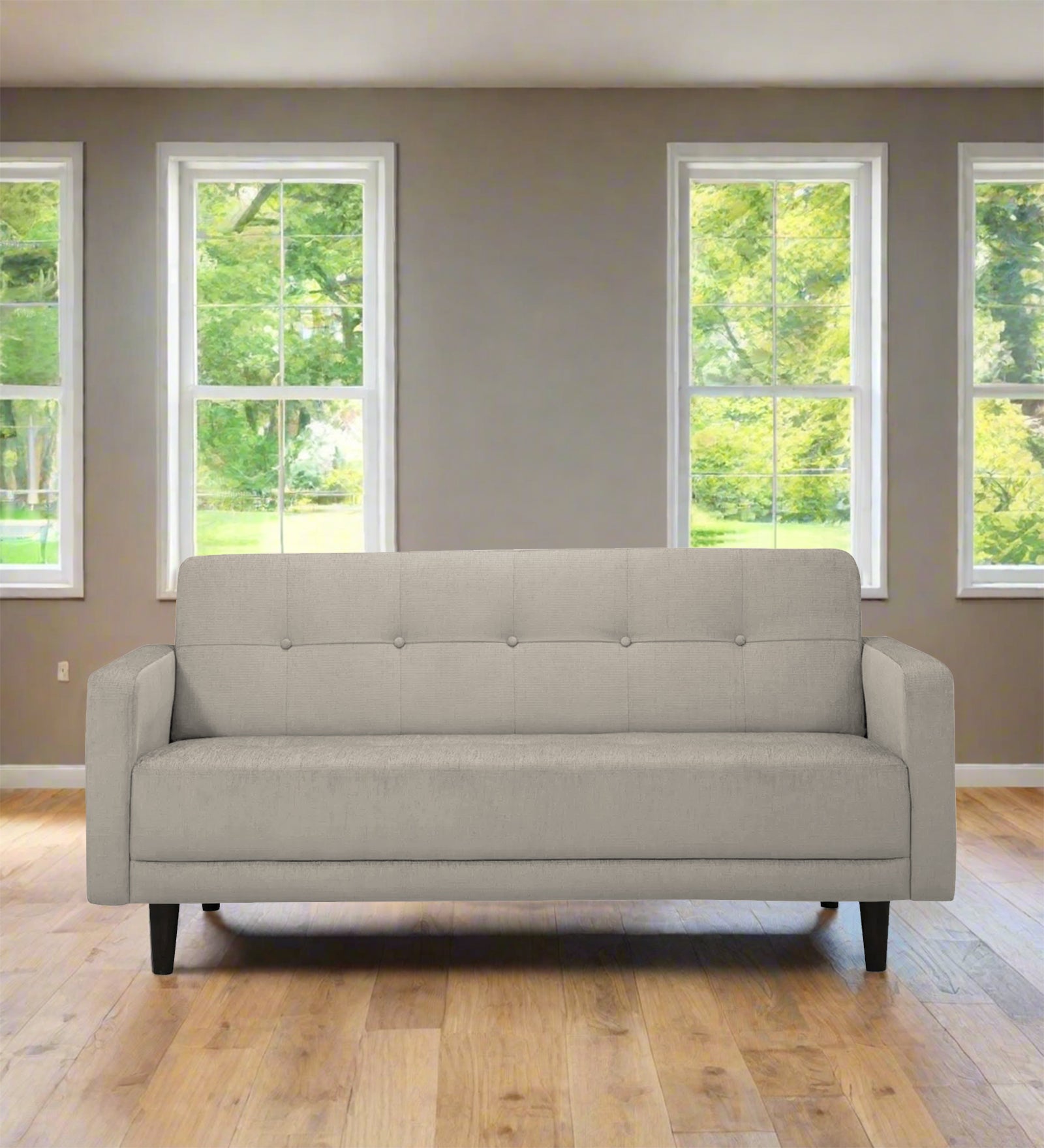 Noha Fabric 2 Seater Sofa In Ash Grey Colour