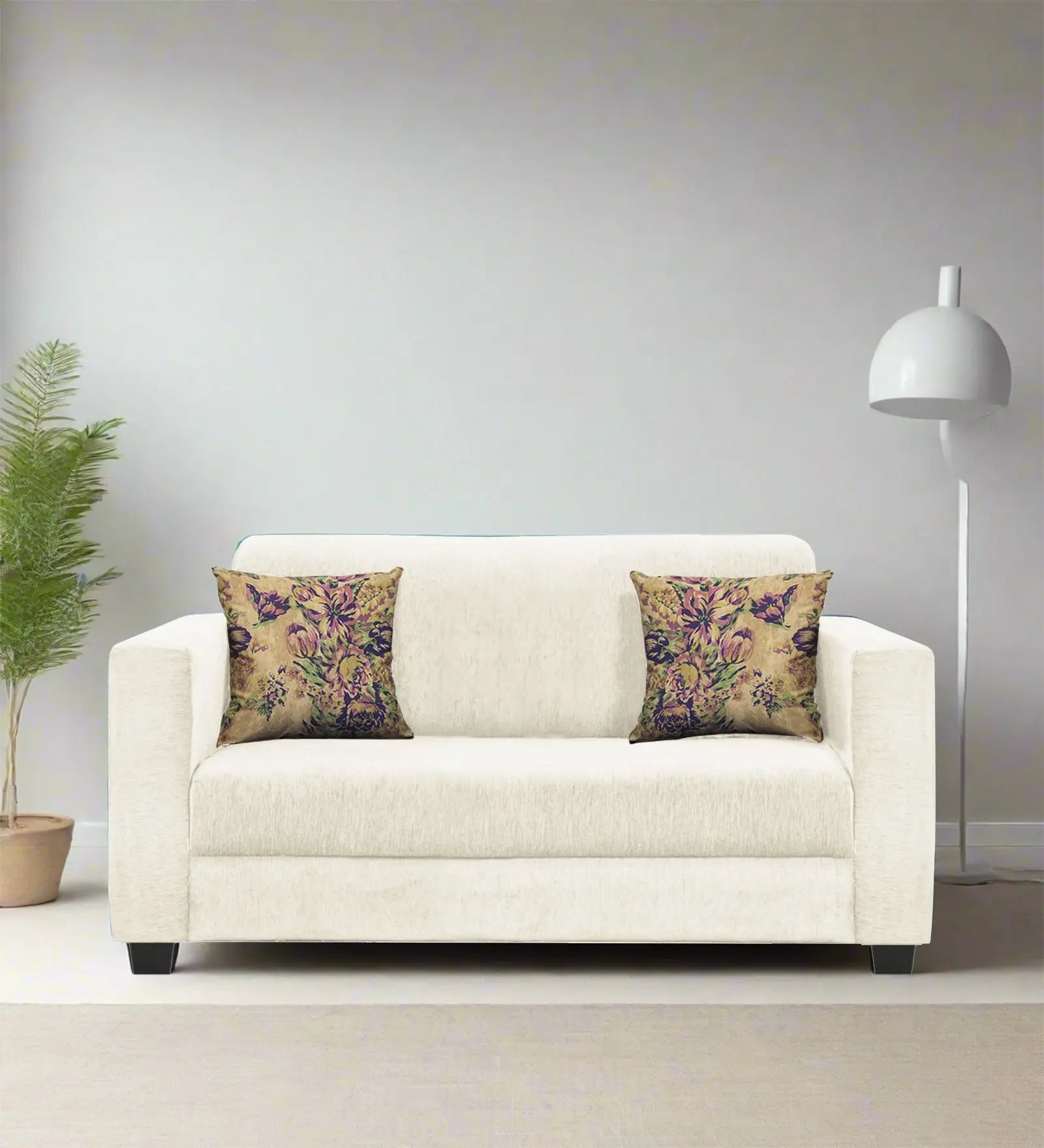 Lipu Fabric 2 Seater Sofa In Ivory Cream Colour Febonic Living
