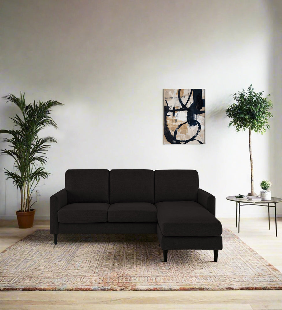 Romie  LHS  (2+Lounger) Fabric Sectional Sofa - Cara Brown by Febonic Living
