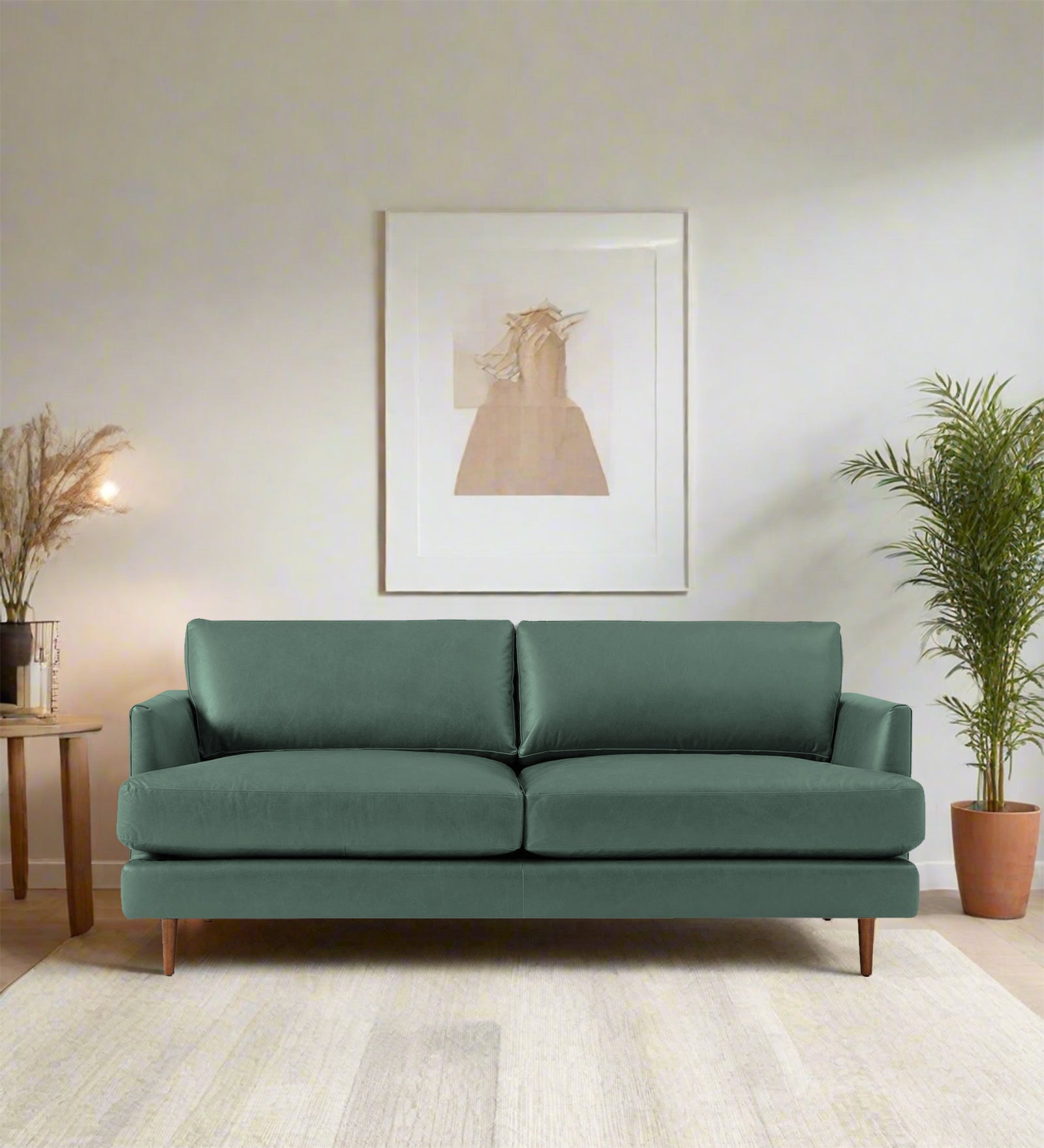 Sterio Leatherette 2 Seater Sofa In Mint Green Colour - Febonic Living