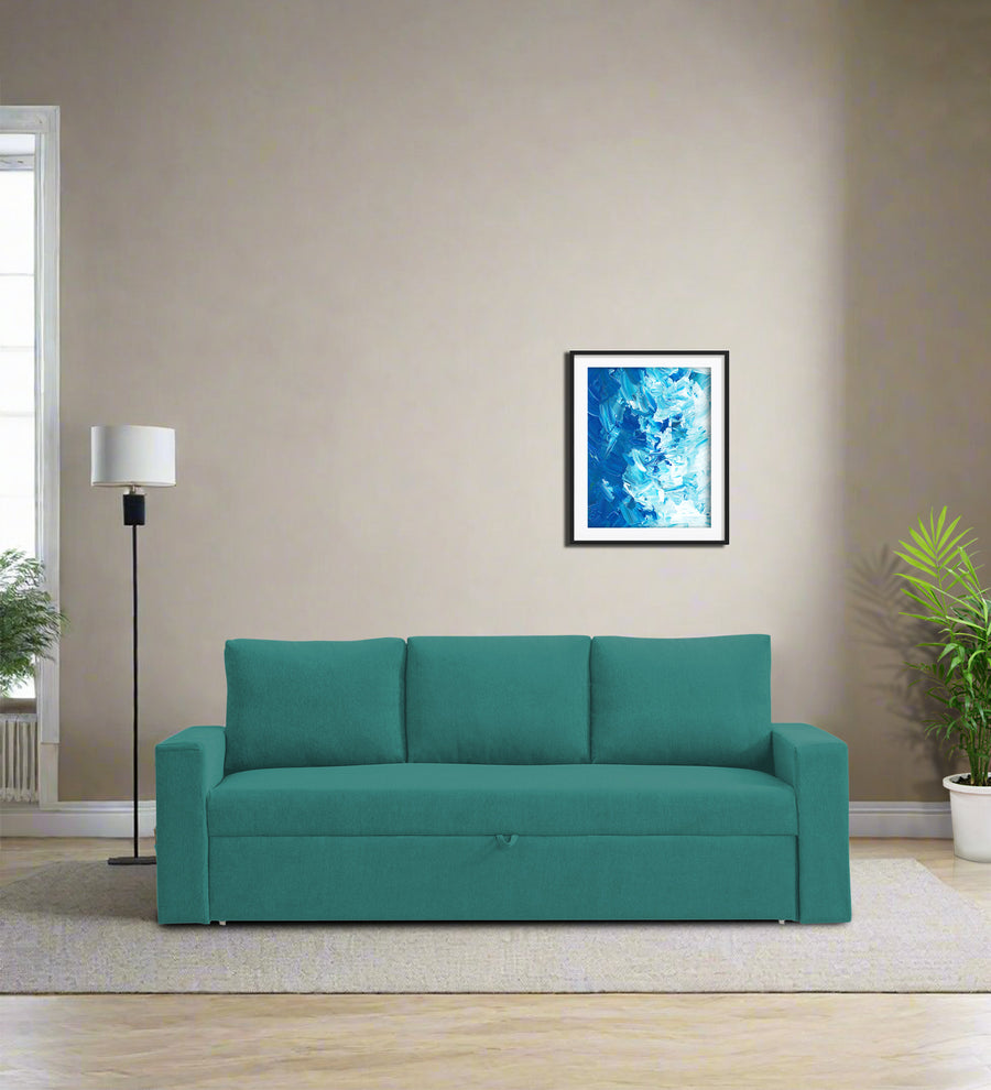 Kara  3 Seater Pull Out  Cum Bed Fabric Sofa - Sea Green by Febonic Living