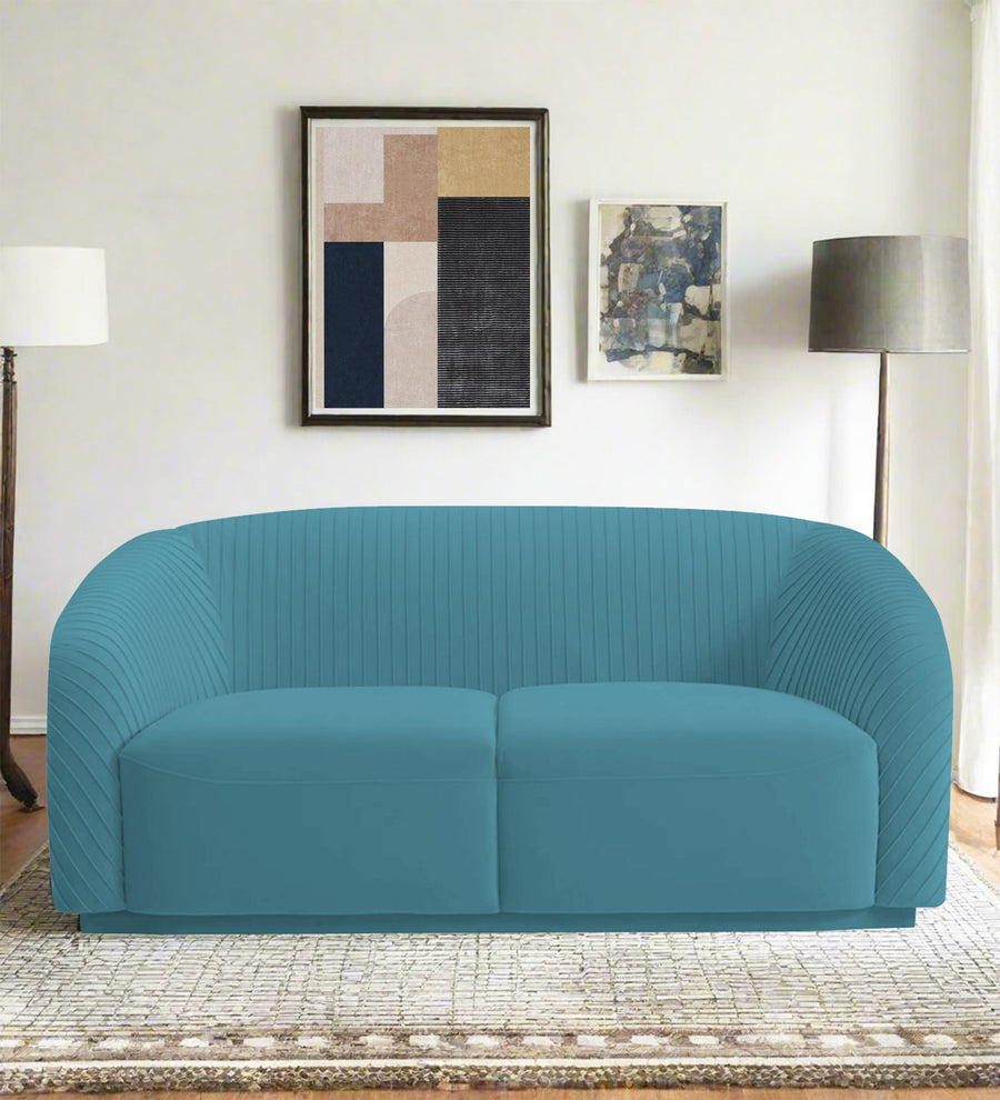 Yara  2 Seater Velvet Fabric Sofa - Aqua Blue by Febonic Living