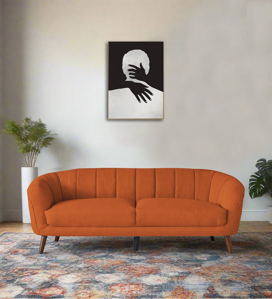 Benjamin 3 Seater Fabric Sofa - Vivid Orange by Febonic Living