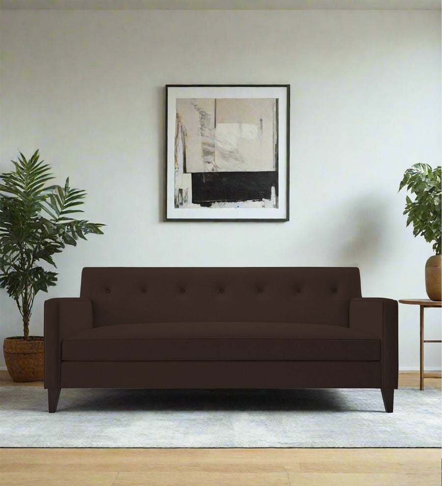 Miller 3 Seater Fabric Sofa - Coffee Brown by Febonic Living