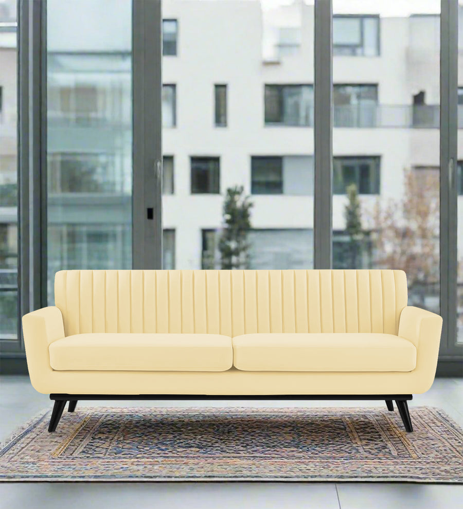 Tucker 3 Seater Velvet Sofa - Sandy Beige by Febonic Living