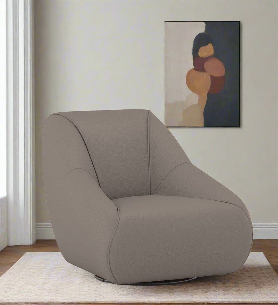 Willow  Swivel Leatherette Chair - Steel Grey by Febonic Living
