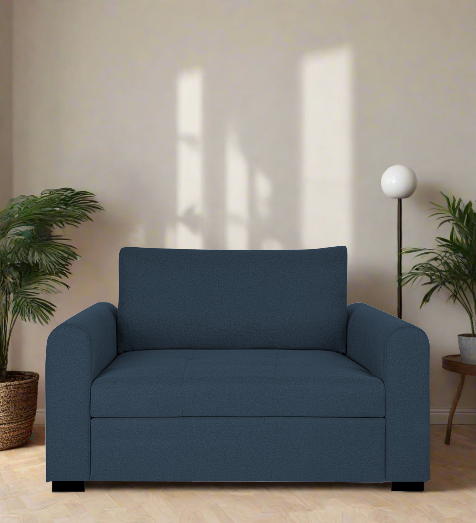 Sigma Fabric 1 Seater Sofa in Light Blue Colour