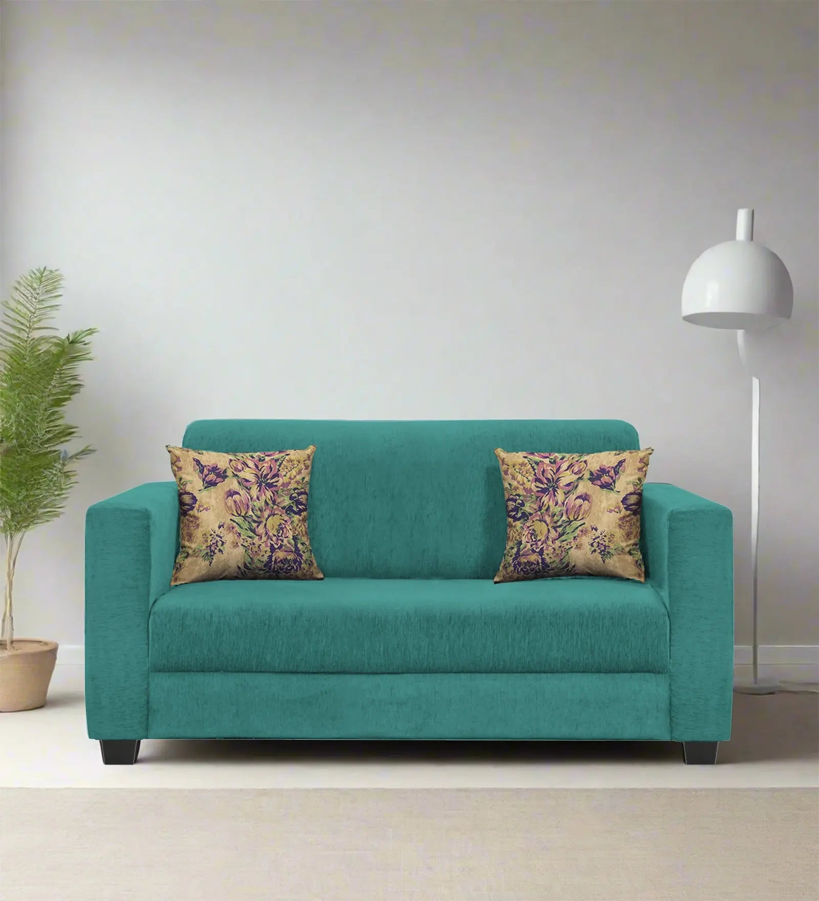 Lipu Fabric 2 Seater Sofa In Sea Green Colour Febonic Living