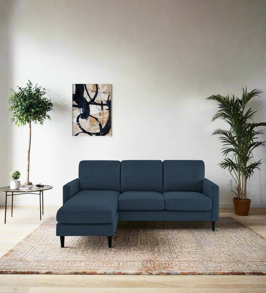 Romie  RHS  (2+Lounger) Fabric Sectional Sofa - Light Blue by Febonic Living