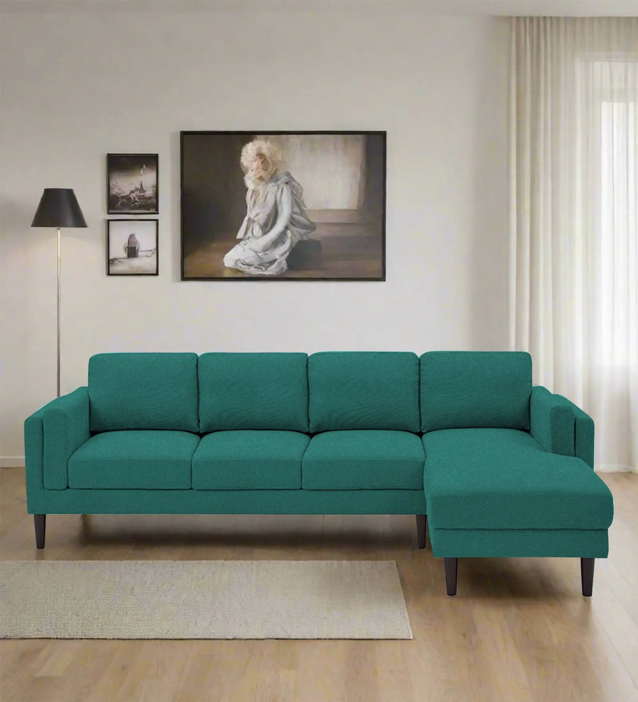 Creata  LHS  (3+Lounger) Fabric Sectional Sofa - Sea Green by Febonic Living