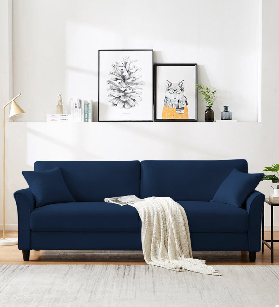 Daroo 3 Seater Velvet Sofa - Imperial Blue by Febonic Living