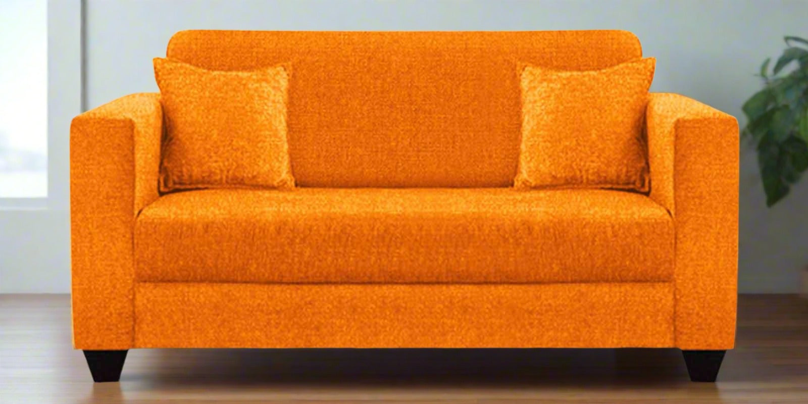 Nebula Fabric 2 Seater Sofa in Vivid Orange Colour