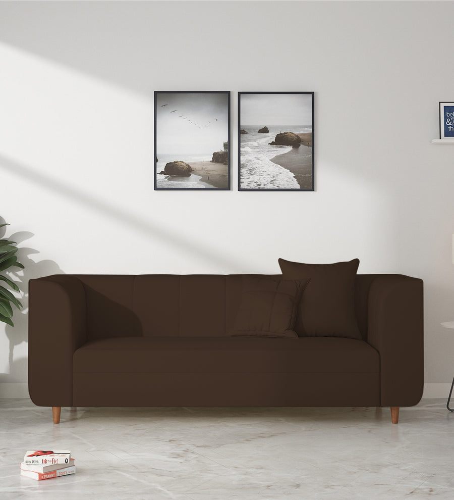 Sumo 3 Seater Velvet Sofa - Chocolate Brown by Febonic Living