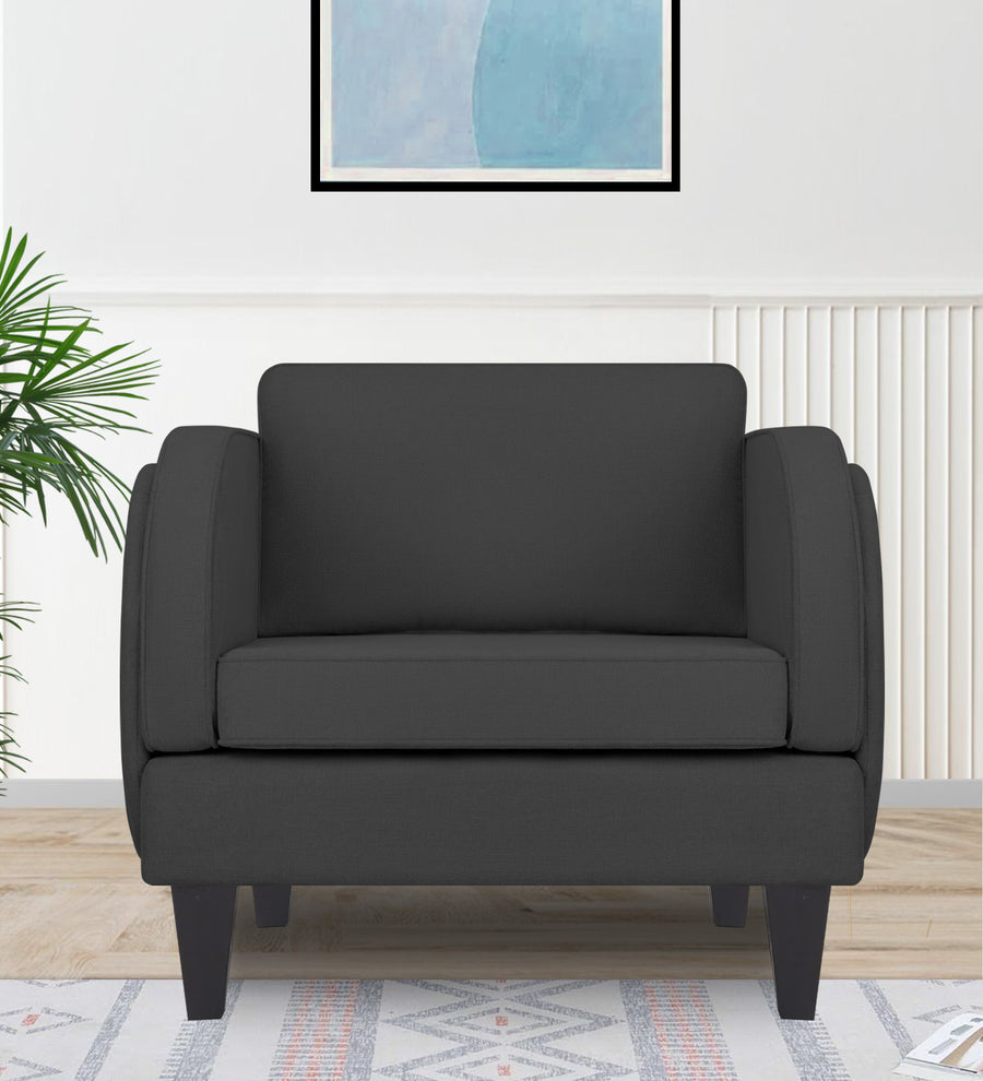 Siddy  1 Seater Fabric Sofa - Charcoal Grey by Febonic Living