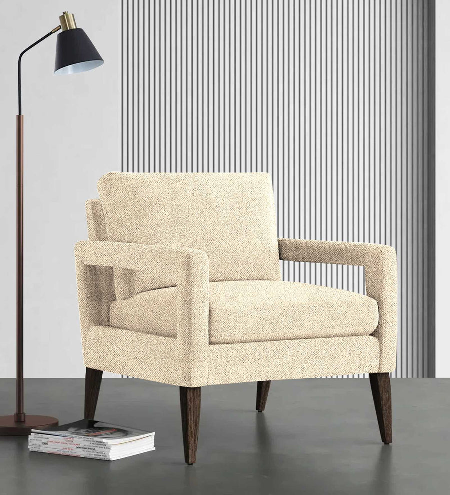 Olsen Fabric Arm Chair - Ivory Cream by Febonic Living