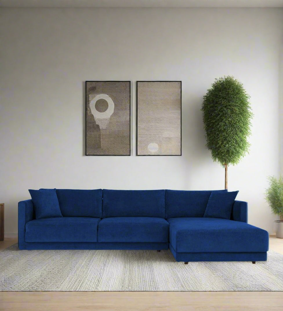 Northern  LHS  (3+Lounger) Fabric Sectional Sofa - Royal blue by Febonic Living