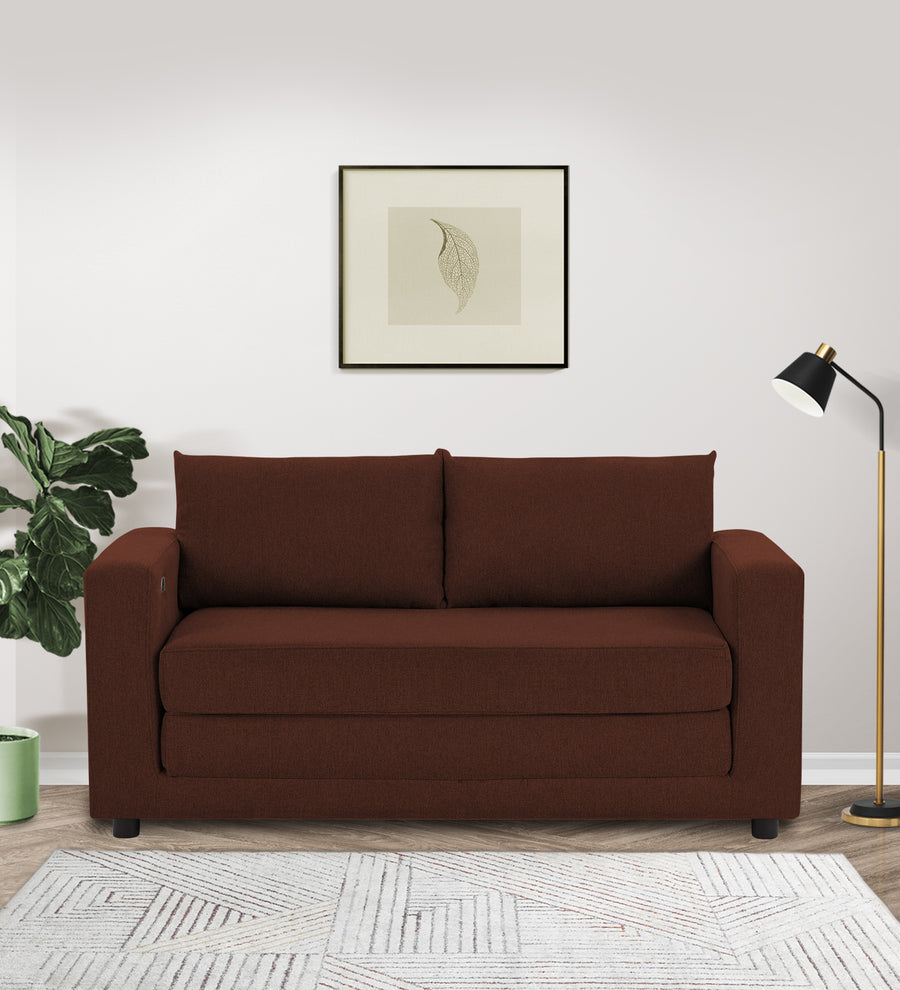 Roman  3 Seater Foldable  Cum Bed Fabric Sofa - Coffee Brown by Febonic Living