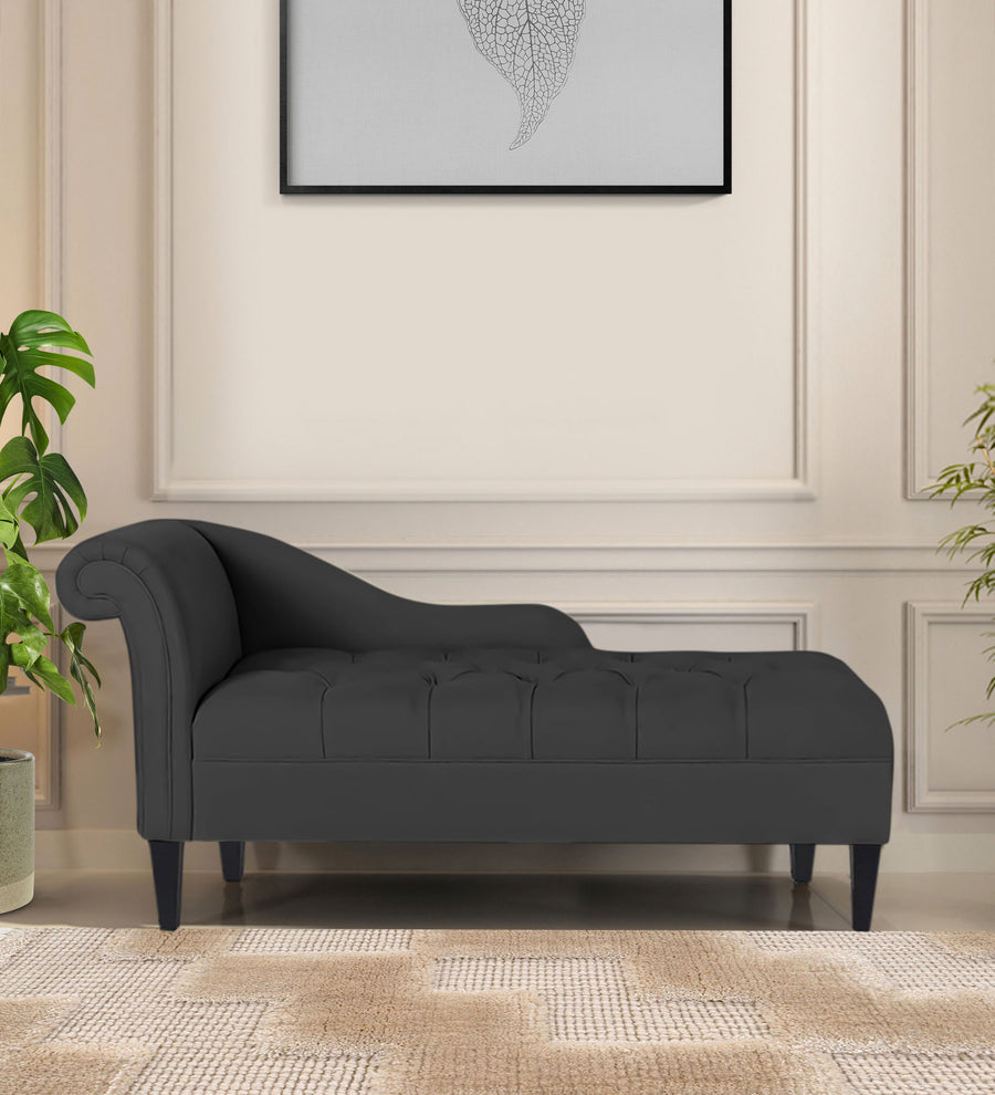 Adria  RHS Fabric Chaise Lounger - Charcoal Grey by Febonic Living