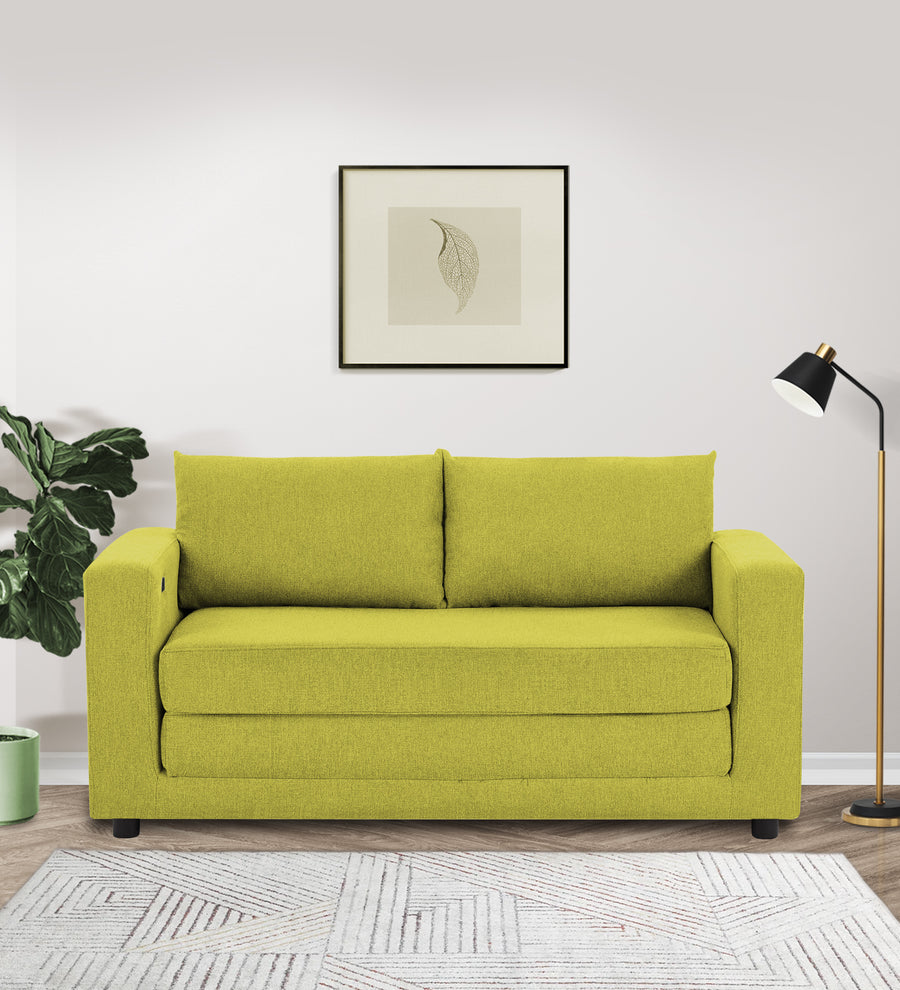 Roman  3 Seater Foldable  Cum Bed Fabric Sofa - Parrot Green by Febonic Living